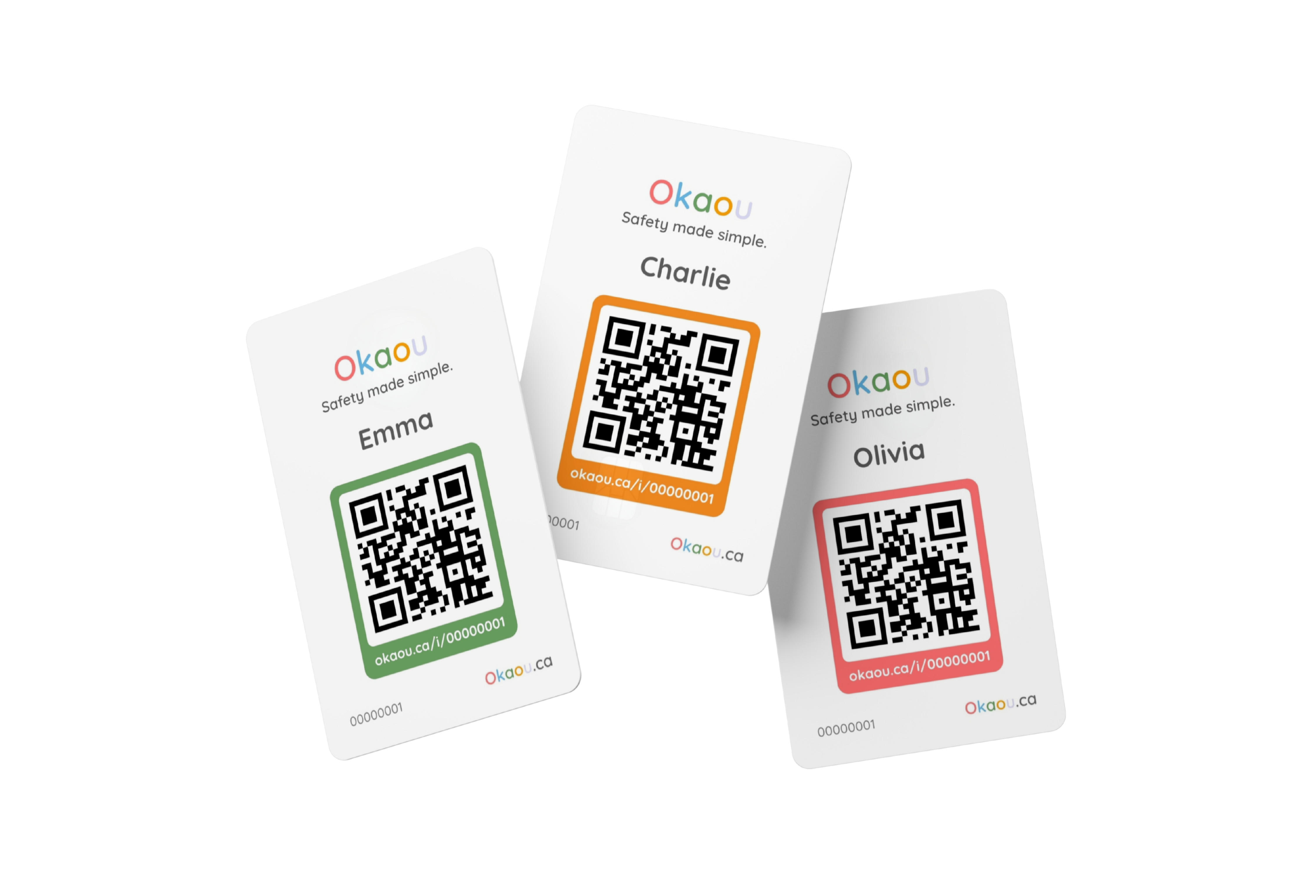 Three Okaou cards with different designs